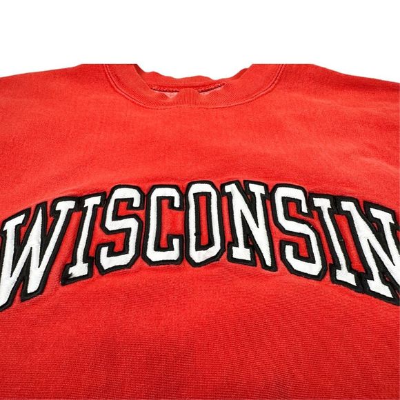 Vintage 90’s Steve & Barry’s Wisconsin Badgers Crew Neck Sweatshirt - Size Small - Picture 2 of 4